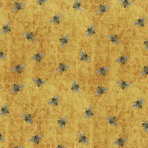Hi Fashion Working Bees on Yellow Premium Print Cotton Fabric