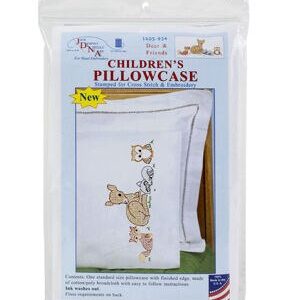 Jack Dempsey Deer   Friends Children s Stamped Perle Edge Pillowcase