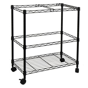 Oceanstar 24 Black Portable 2 Tier Metal Rolling File Cart