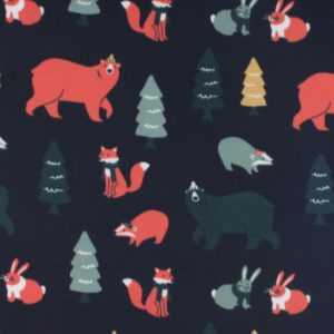 Blizzard Prints Winter Woodland Animals Fleece Fabric