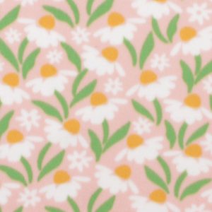 White Floral on Pink Blizzard Fleece Fabric