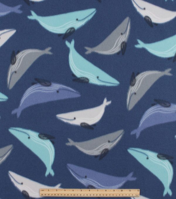 Whales Blizzard Prints Fleece Fabric - Image 2
