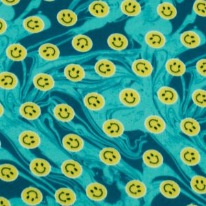 POP! Smile Face Lightweight Fleece Fabric