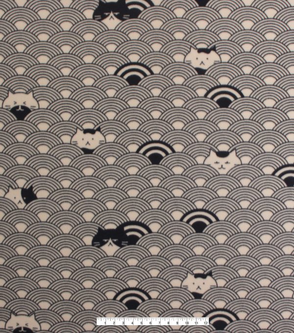 Hiding Cat Blizzard Fleece Fabric - Image 2