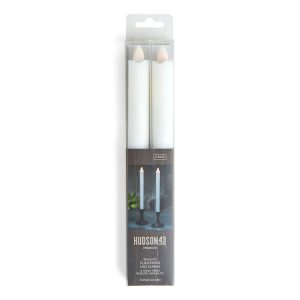 10 LED White Wave Edge Ivory Taper Candles 2pk by Hudson 43