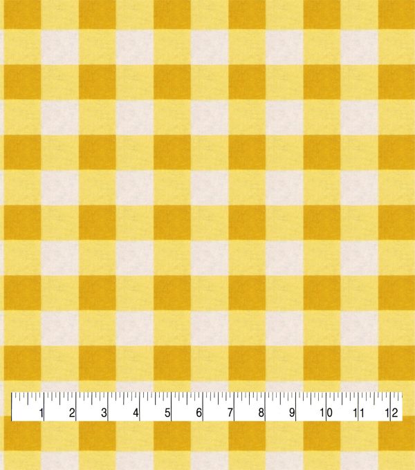 Gingham Yellow Super Snuggle Cotton Fabric - Image 3