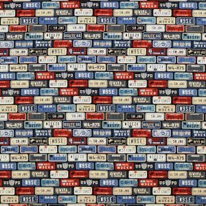 License Plates Super Snuggle Flannel Fabric