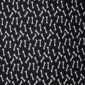 Dog Bones on Black Cotton Fabric by Quilter s Showcase
