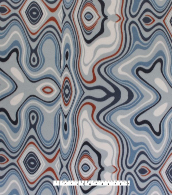 Rainbow Squiggles on White Blizzard Fleece Fabric - Image 3