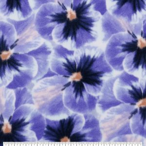 Purple Packed Floral Anti Pill Fleece Fabric