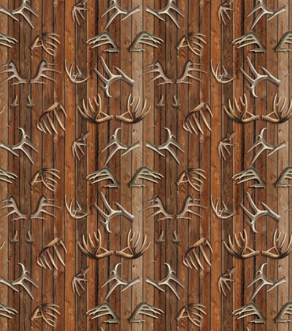Brown Antlers Novelty Cotton Fabric - Image 2