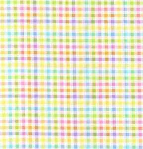 Yellow Plaid Easter Glitter Cotton Fabric