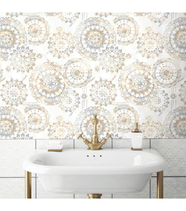 RoomMates Wallpaper Tan   Blue Bohemian - Image 4