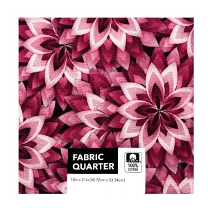 18 x 21 Pink Geometric Floral Cotton Fabric Quarter by Keepsake Calico - 1