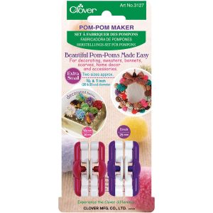 Clover Pom Pom Maker Extra Small 2 Pkg 3/4 1