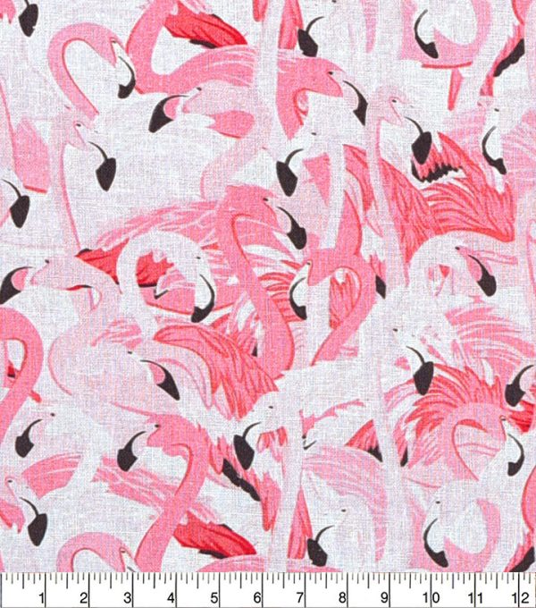 Pink Packed Flamingos Novelty Cotton Fabric - Image 2