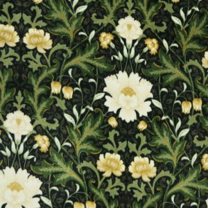 Green Symmetrical Floral Luxe Fleece Fabric