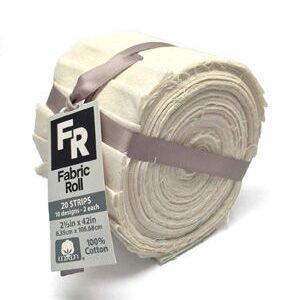 2.5 x 42 Assorted Cream Cotton Fabric Roll 20ct by Keepsake Calico