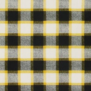 Yellow Black Textured Check Super Snuggle Flannel Fabric