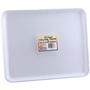 Foam Collage Trays 9X11 10 Pkg White