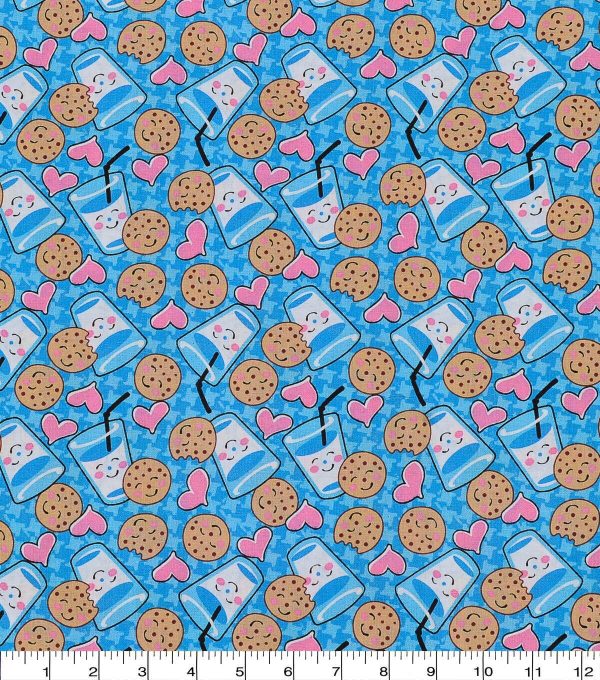 Cookies And Milk Novelty Cotton Fabric - Image 2