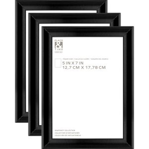 5 x 7 Black Snapshot Tabletop Picture Frames 3pk by Place   Time