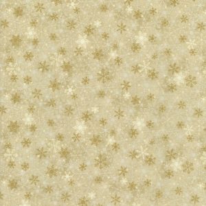Brown Packed Snowflakes Christmas Cotton Fabric