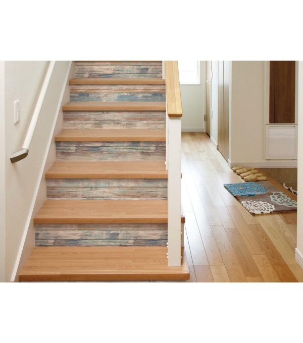 RoomMates Distressed Wood Blue Peelable Wallpaper - Image 10