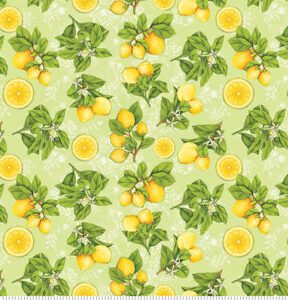 Springs Creative Yellow Botanical Lemons Novelty Cotton Fabric
