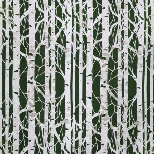 Birch Trees on Green Super Snuggle Flannel Fabric