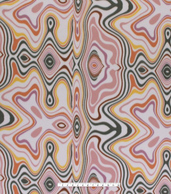 Rainbow Squiggles on White Blizzard Fleece Fabric - Image 4