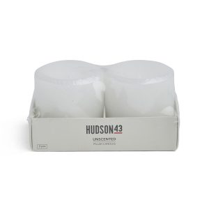 3 x 3 White Unscented Pillar Candles 2pk by Hudson 43