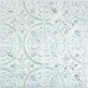 White Tin Peel   Stick Tile Backsplash
