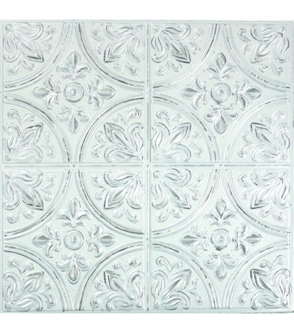 White Tin Peel   Stick Tile Backsplash