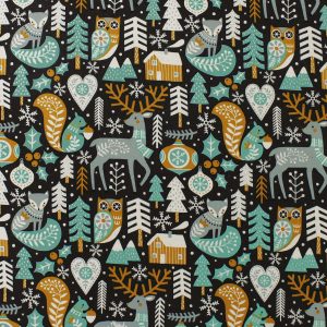 Woodland Animals   Trees Super Snuggle Christmas Flannel Fabric
