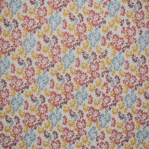 Multicolor Leaves on Cream Quilt Cotton Fabric by Quilter s Showcase