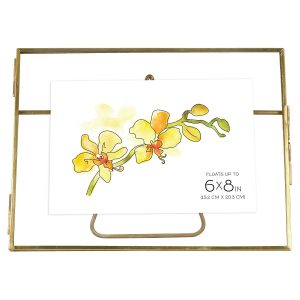 MCS 8 x 6 Brass Pressed Glass Floating Frame