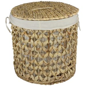 Northlight 16 Natural Woven Laundry Hamper Basket With Cotton Liner