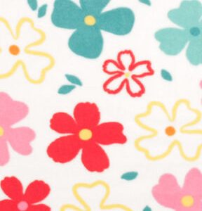 Women s Empowerment Floral on White Anti Pill Fleece Fabric
