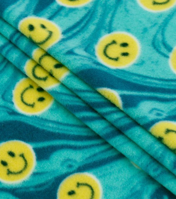 POP! Smile Face Lightweight Fleece Fabric - Image 2