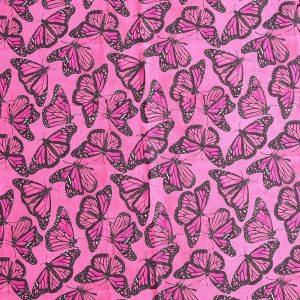 Bright Pink Butterfly Cotton Fabric by Keepsake Calico