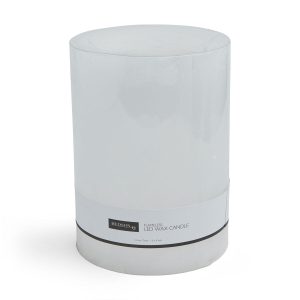 6 x 8 LED White Smooth Wax Pillar Candle by Hudson 43
