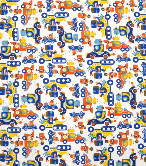 Racing Robots Super Snuggle Flannel Fabric - Image 2
