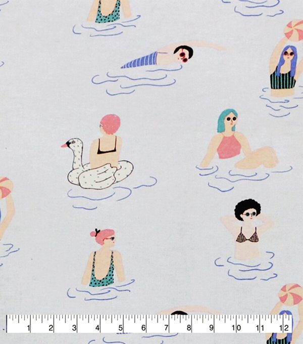 Super Snuggle Girls Swimming Flannel Fabric - Image 2