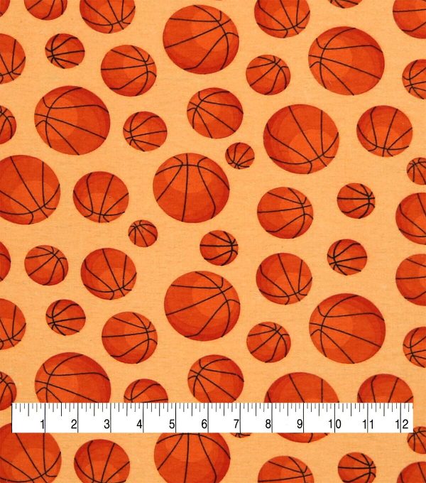 Basketball Super Snuggel Flannel Fabric - Image 3