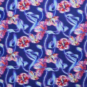 Blue   Red Floral Quilt Cotton Fabric by Keepsake Calico