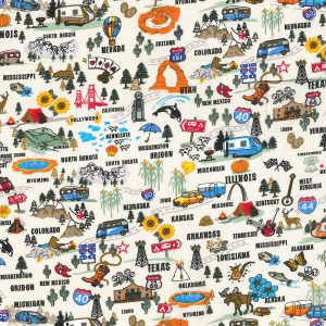Fabric Traditions Novelty Cotton Fabric States - 1