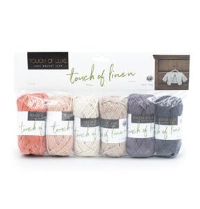 Lion Brand Touch Of Linen Earth 39yds Worsted Cotton Yarn 6 Bundle - 1