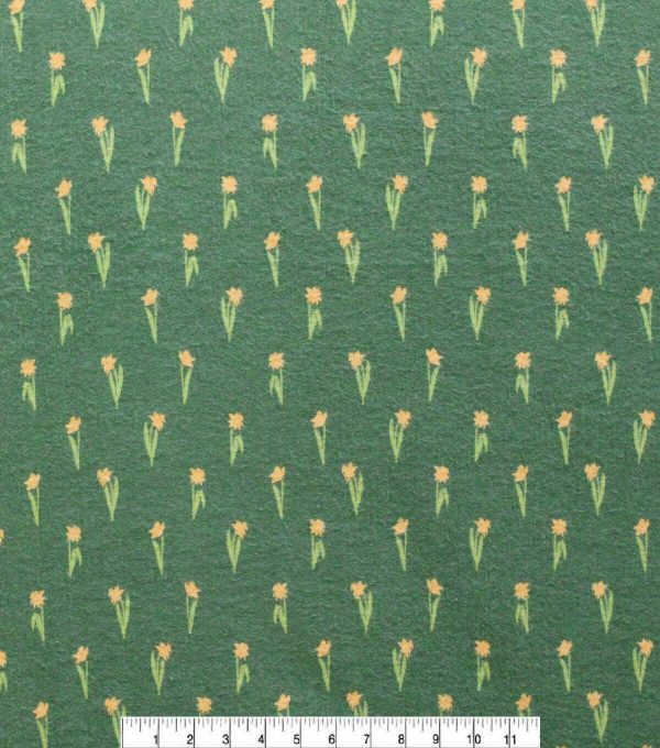 Green Daisy Super Snuggle Flannel Fabric - Image 2