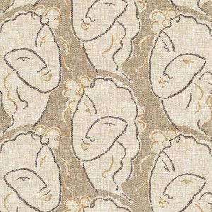 Surface Style 20.5  x 18  Linen Beau Visage Peel   Stick Wallpaper